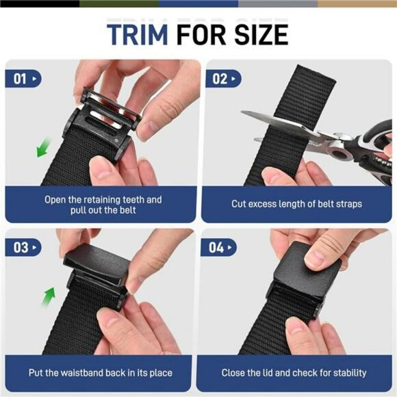 Mens Tactical Nylon Belts 5 Pack Military Metal Free Adjustable Outdoor Gear - Picture 6 of 8